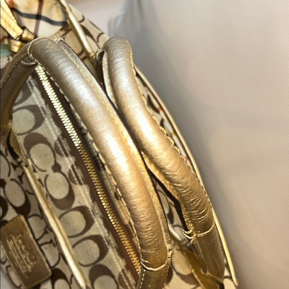 Coach Bleeker Signature Metallic Tattersall Tote - Picture 5 of 15